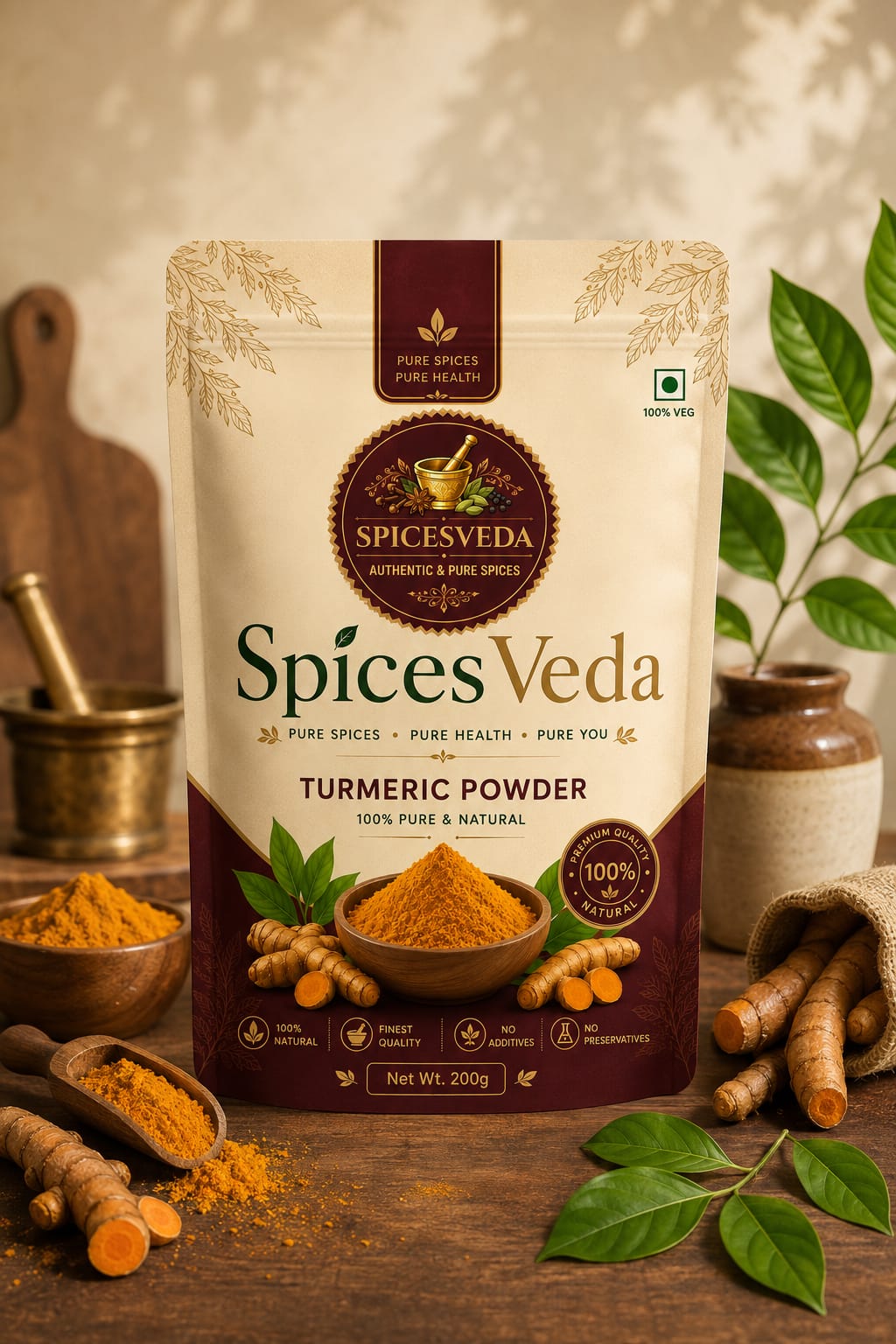 Spices Veda Turmeric Powder (Haldi) front pack photo