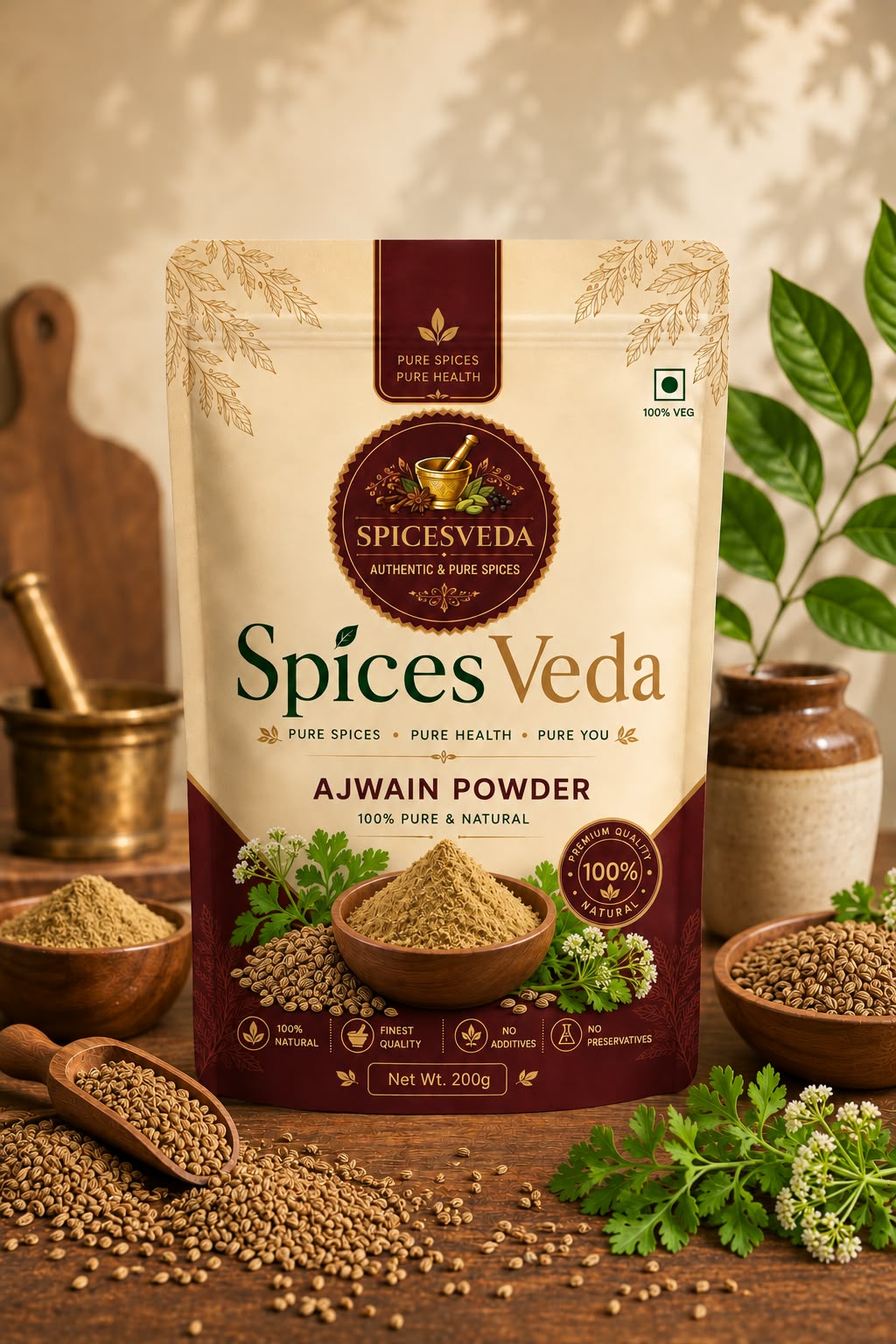 Spices Veda Ajwain Powder (Ajwain) front pack photo