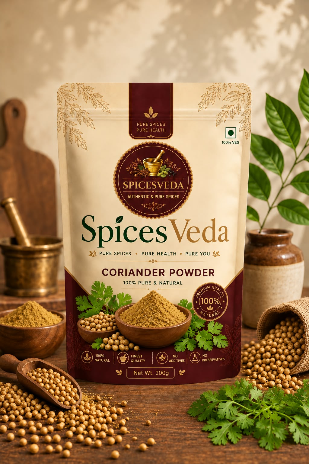 Spices Veda Coriander Powder (Dhaniya) front pack photo